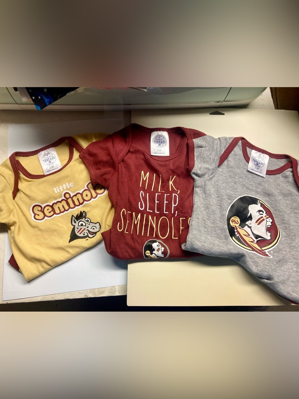 Never Worn! 0-3 Months Florida State Seminoles Baby Bodysuit Set of 3